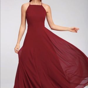 Lulus Mythical Kind of Love Wine Red Maxi Dress